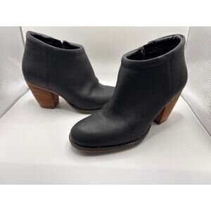 Cole Haan Prynne Leather Ankle Bootie with a Wooden Block Heel